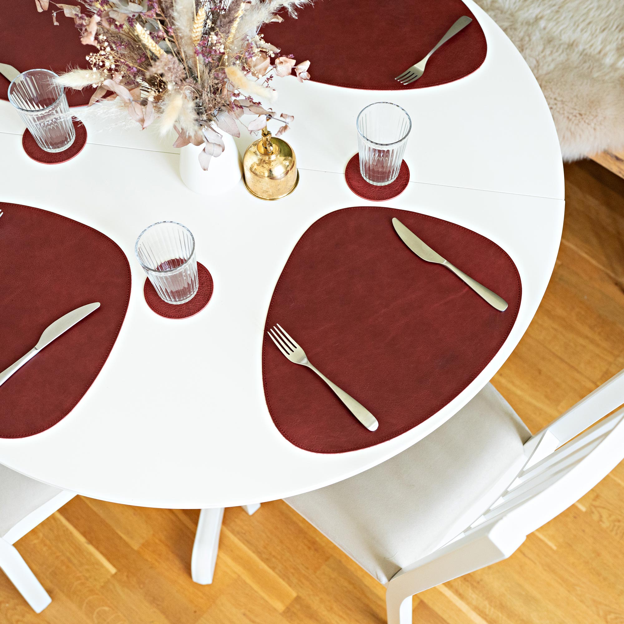 Genuine leather placemat "Organic"