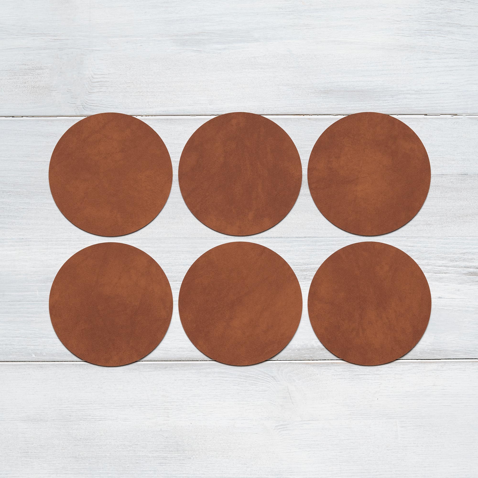 Recycled Leather Round Coasters (6 pcs.)