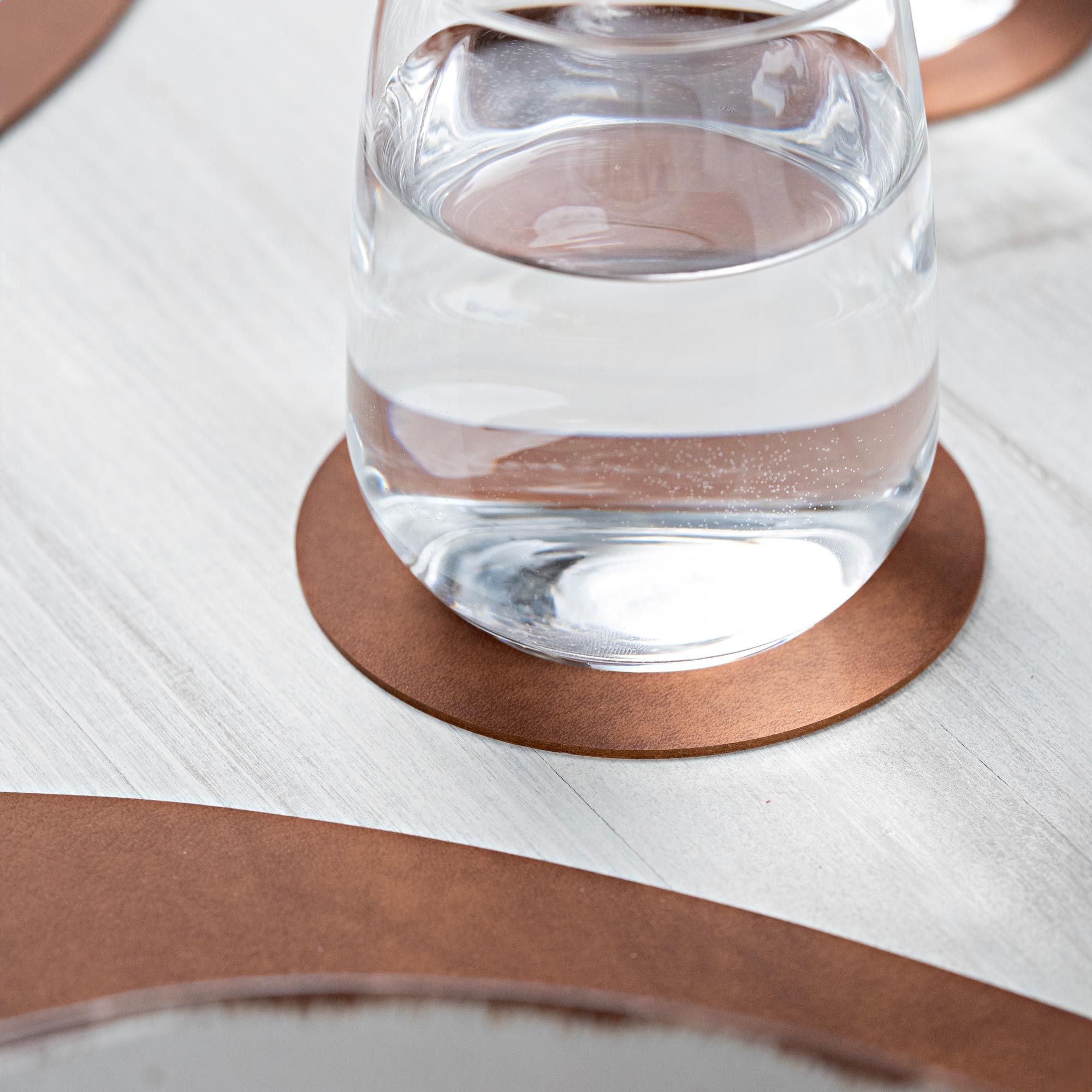 Recycled Leather Round Coasters (6 pcs.)