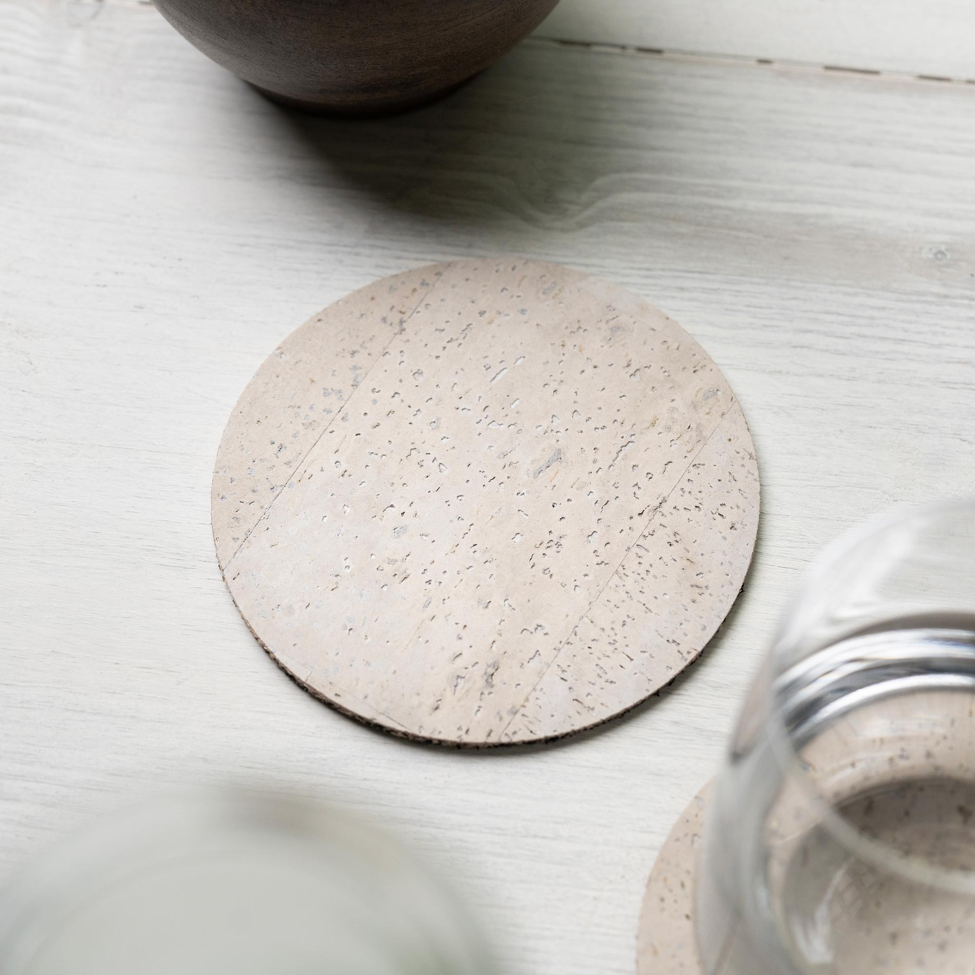 Cork glass coasters round (8 pcs.)