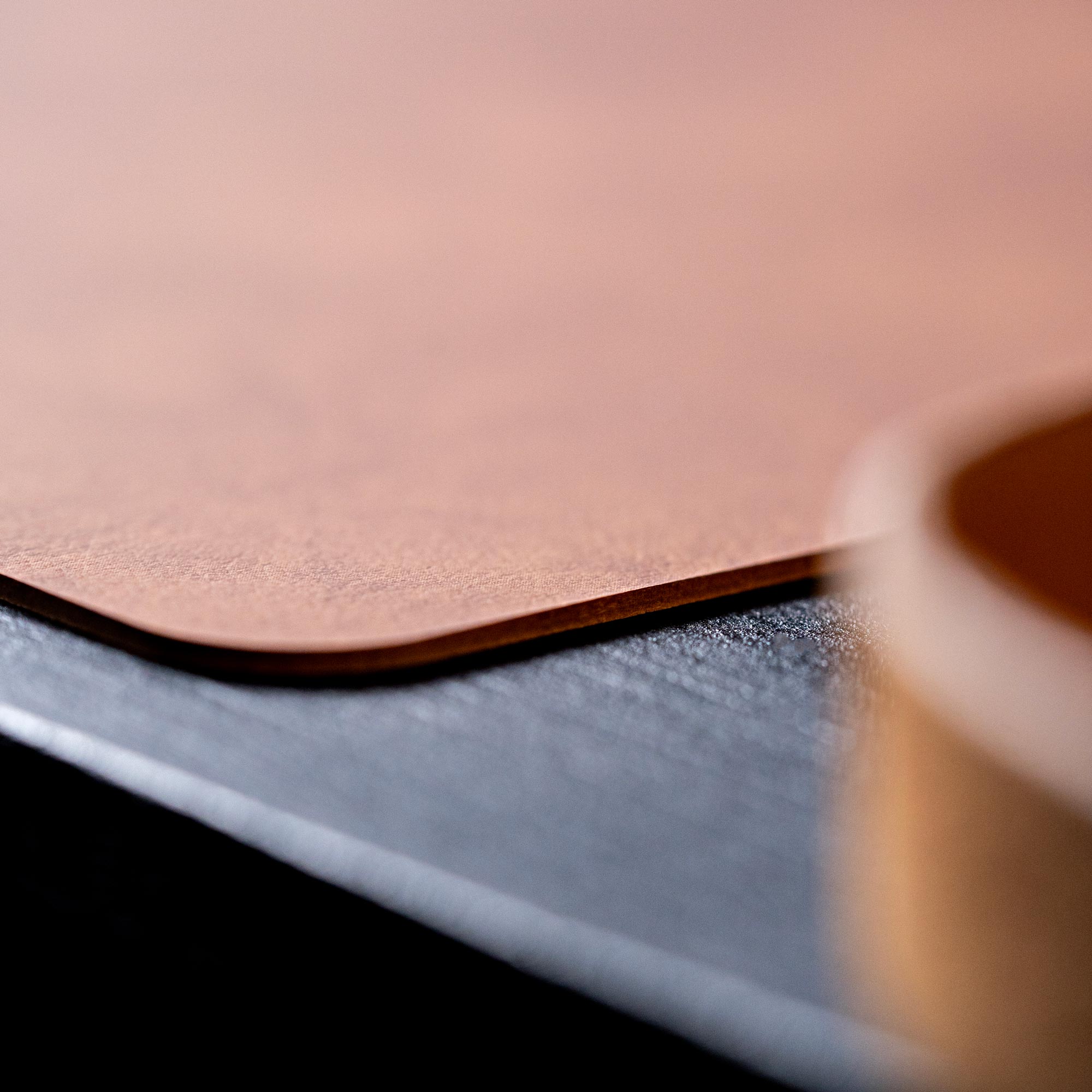 Desk pad made of recycled leather