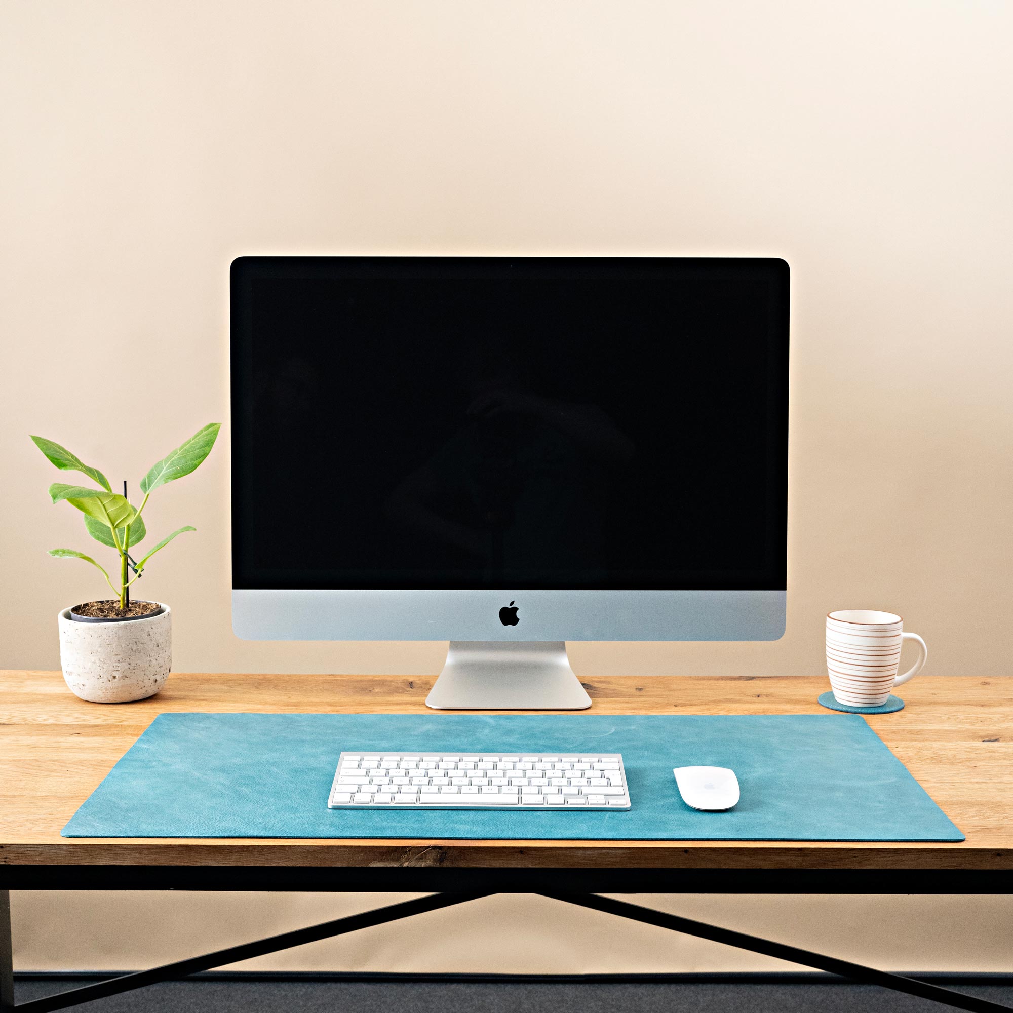 Desk pad leather natural