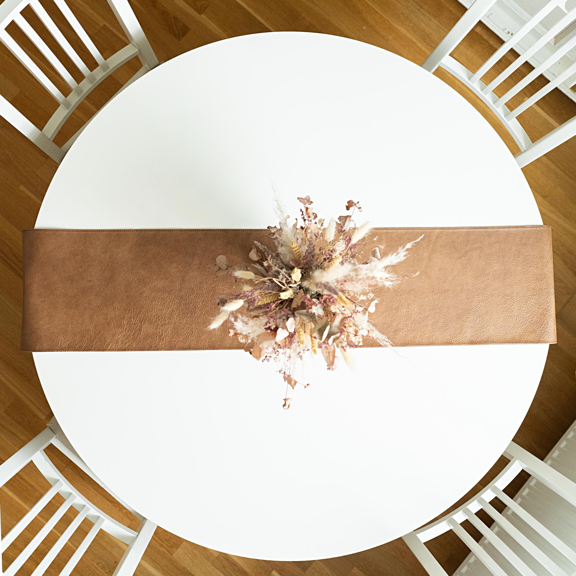 Genuine leather table runner