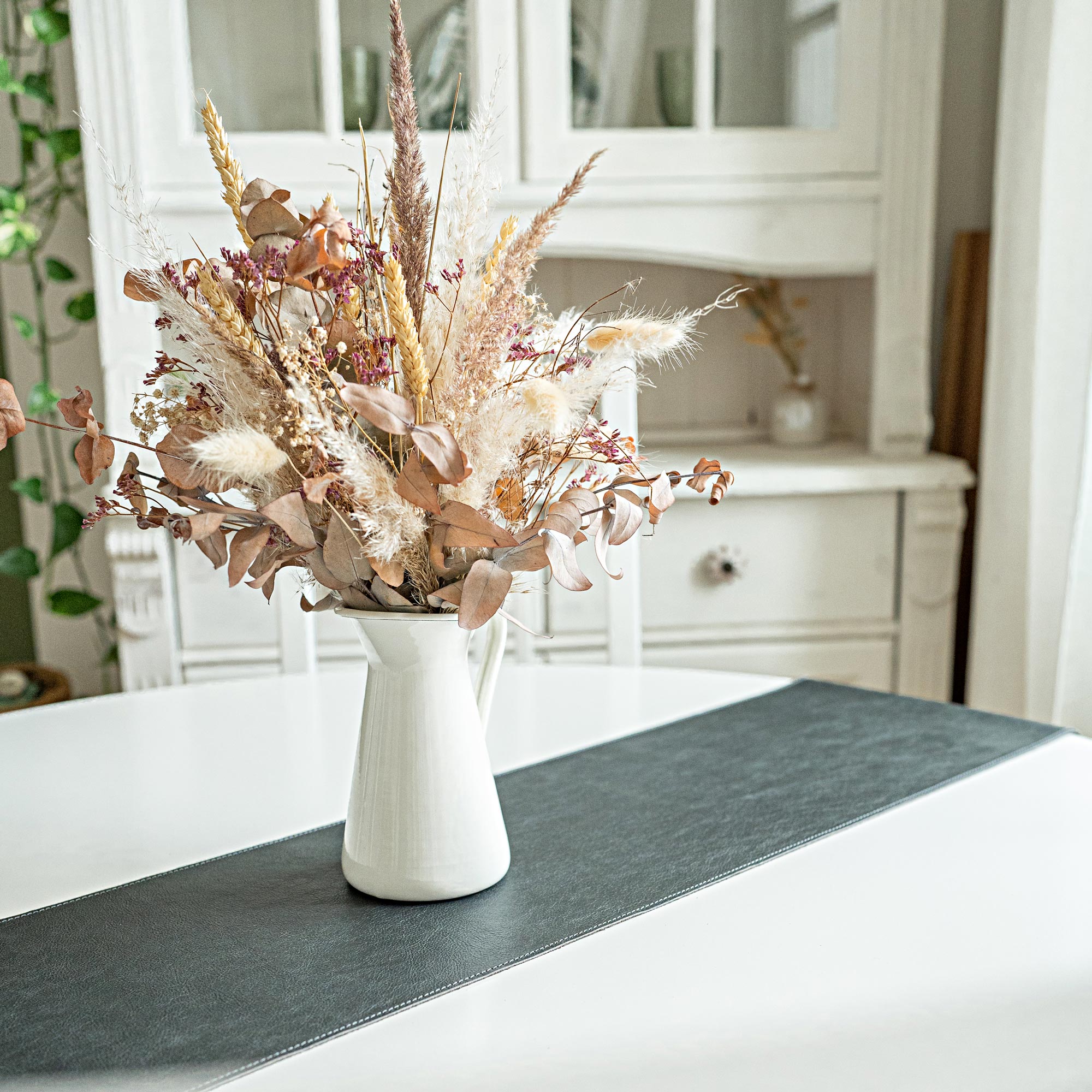 Genuine leather table runner