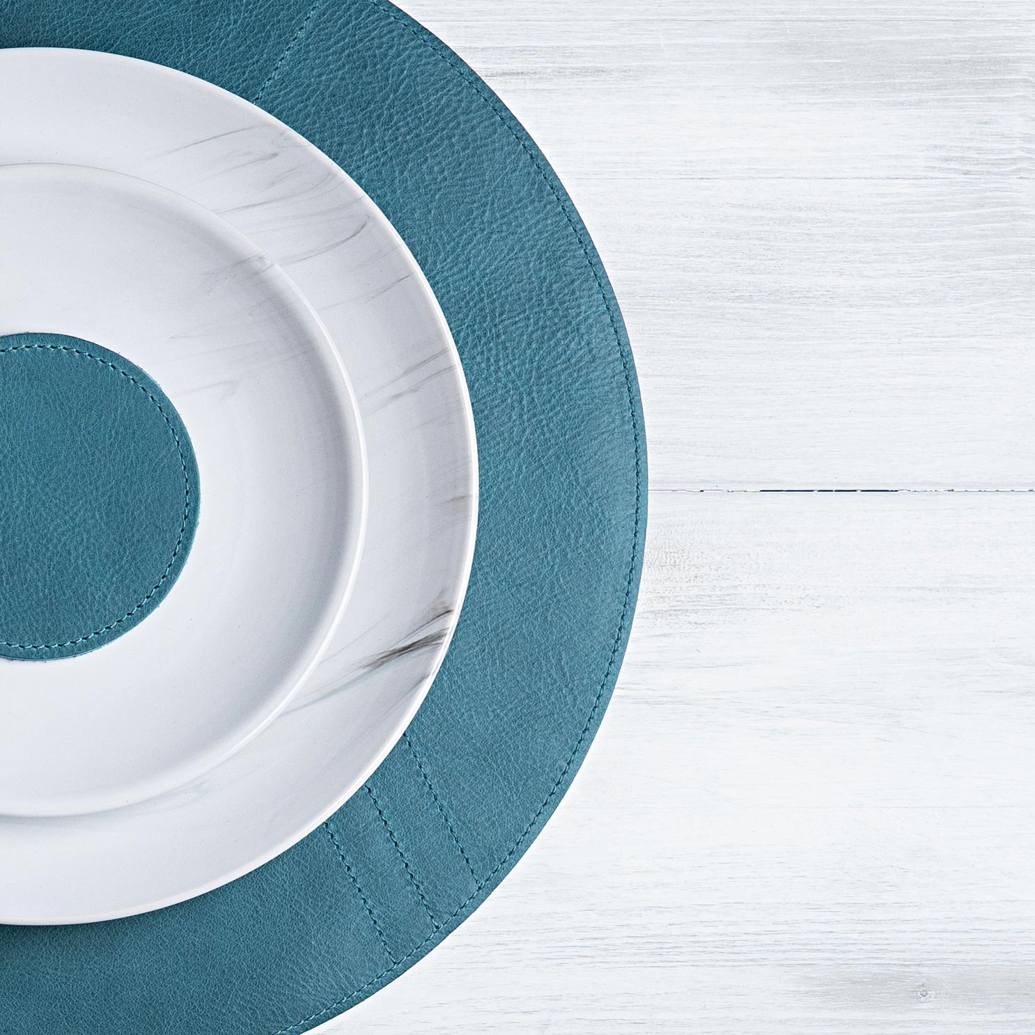 Genuine leather placemat "Round"