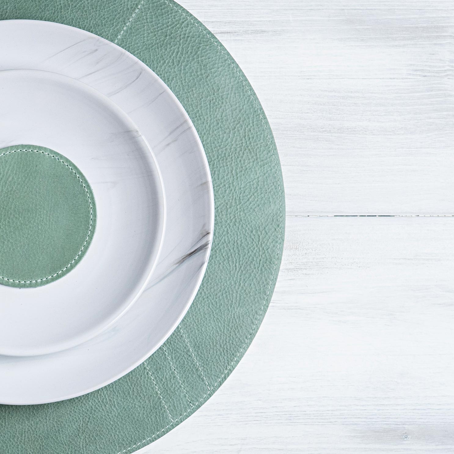 Genuine leather placemat "Round"