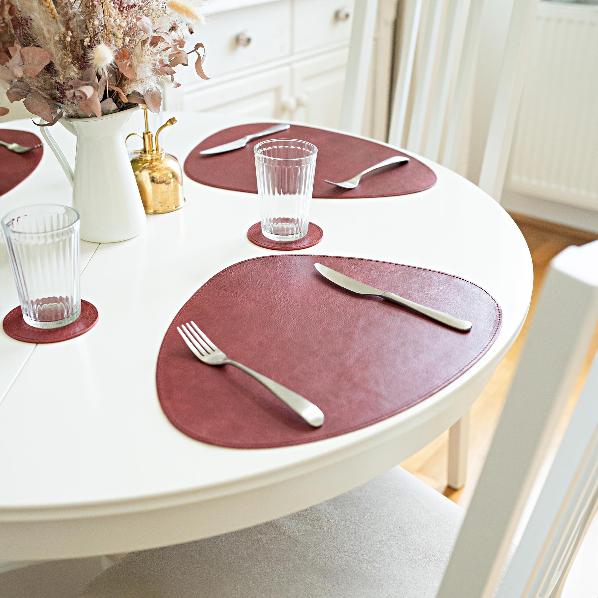 Genuine leather placemat "Organic"