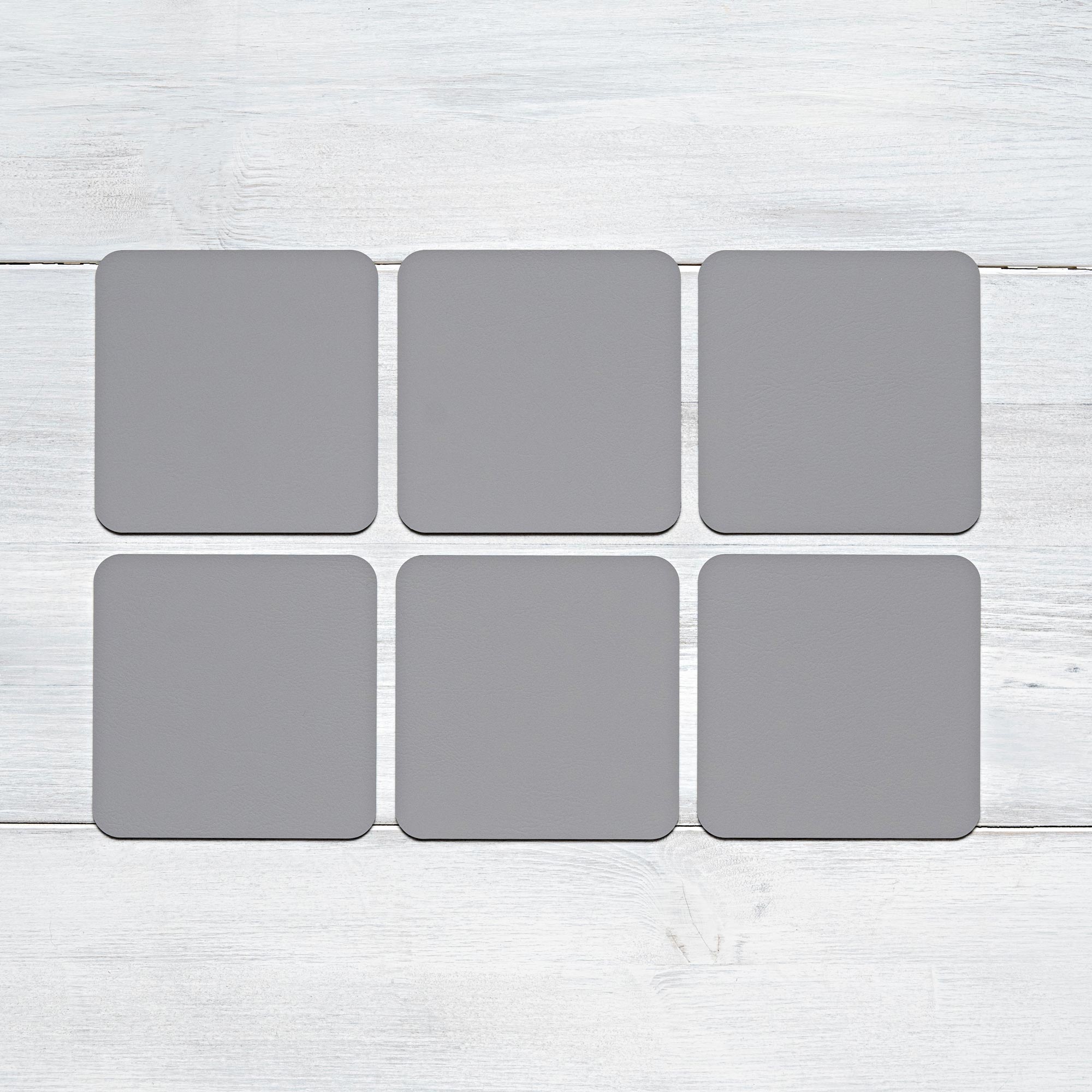Recycled Leather Square Coasters (6 pcs.)