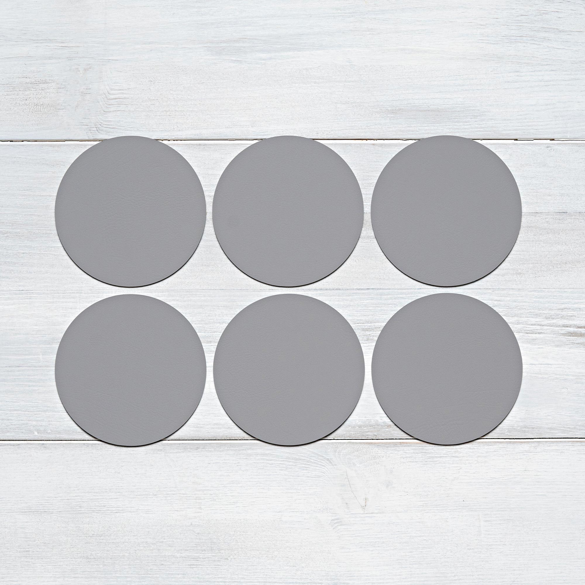 Recycled Leather Round Coasters (6 pcs.)