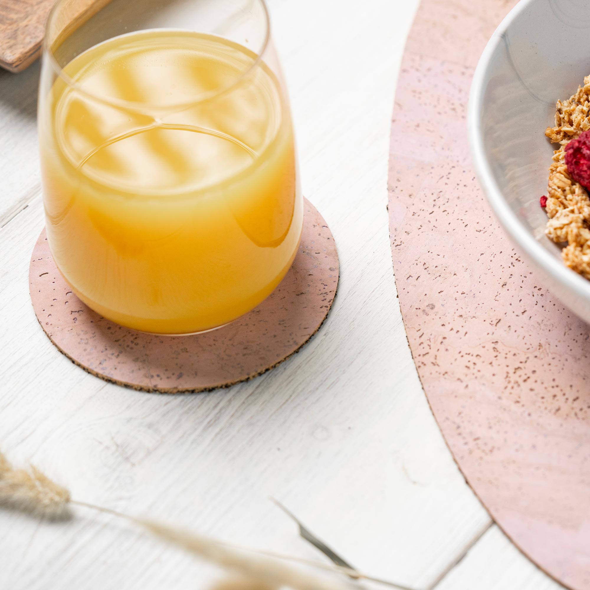 Cork glass coasters round (6 pcs.)