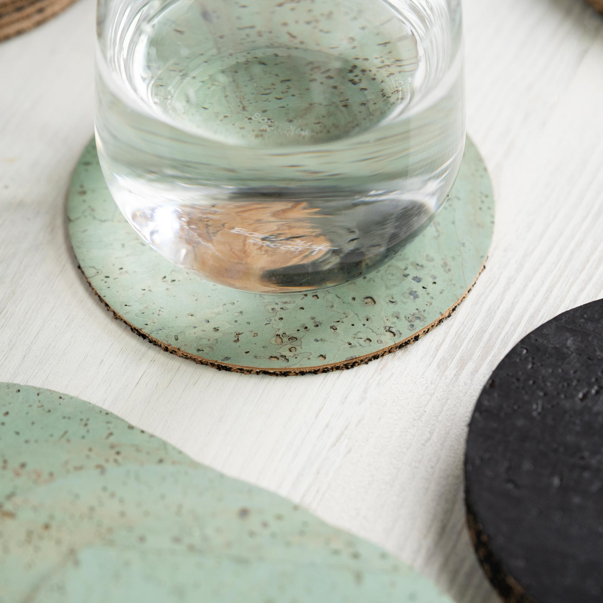 Cork glass coasters round (8 pcs.)