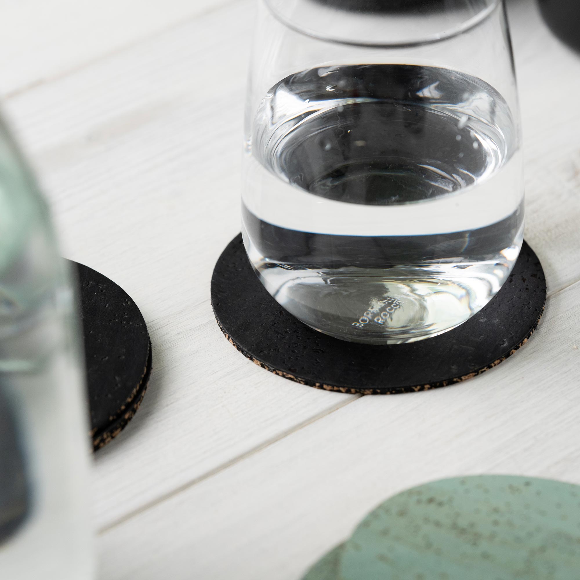 Cork glass coasters round (6 pcs.)