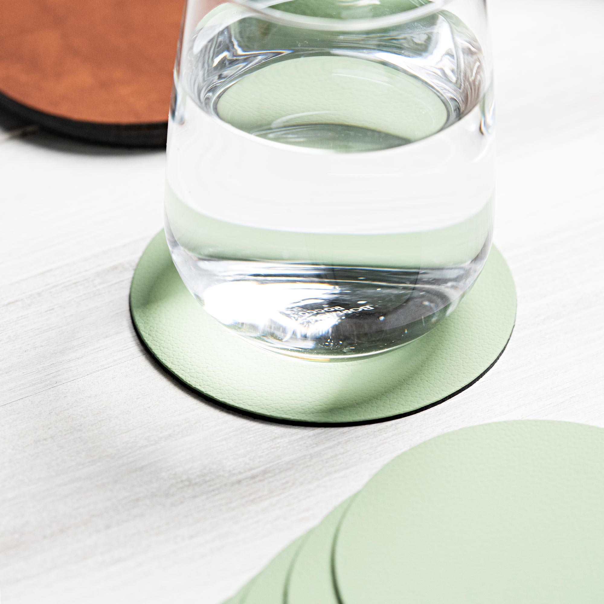 Recycled Leather Round Coasters (6 pcs.)