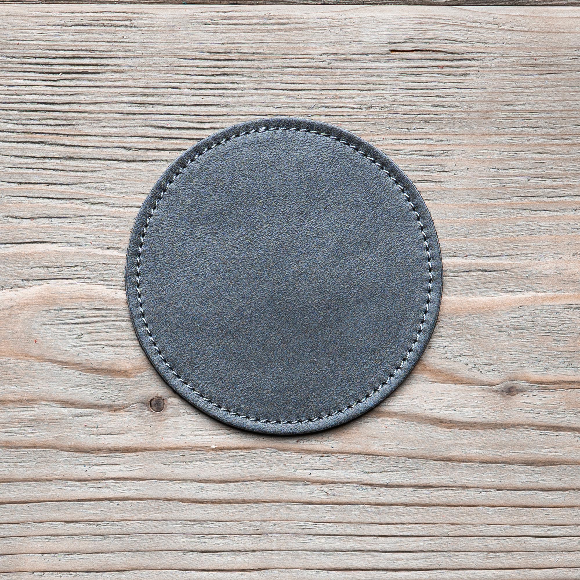 Round glass coasters leather (6 pcs.)