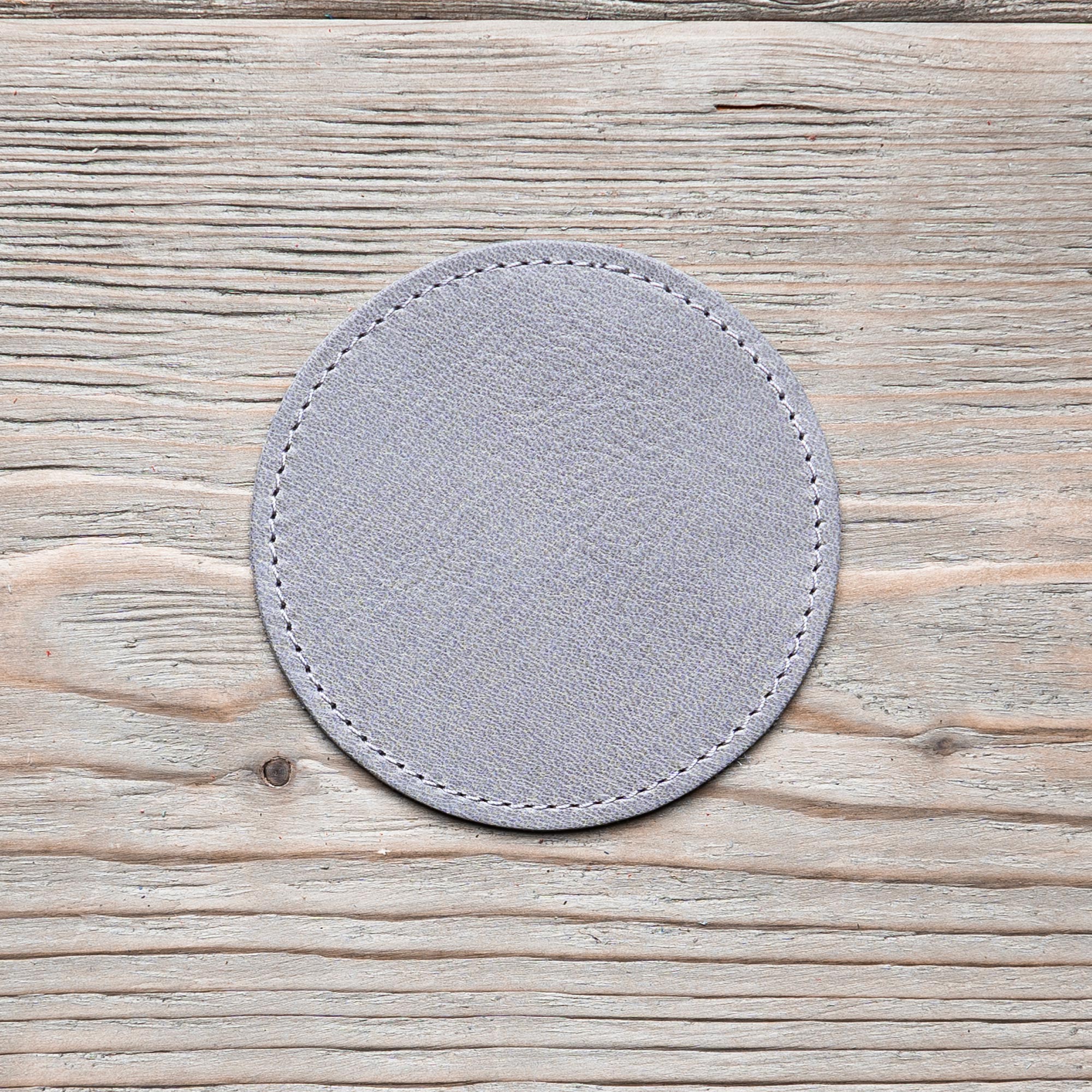 Round glass coasters leather (6 pcs.)