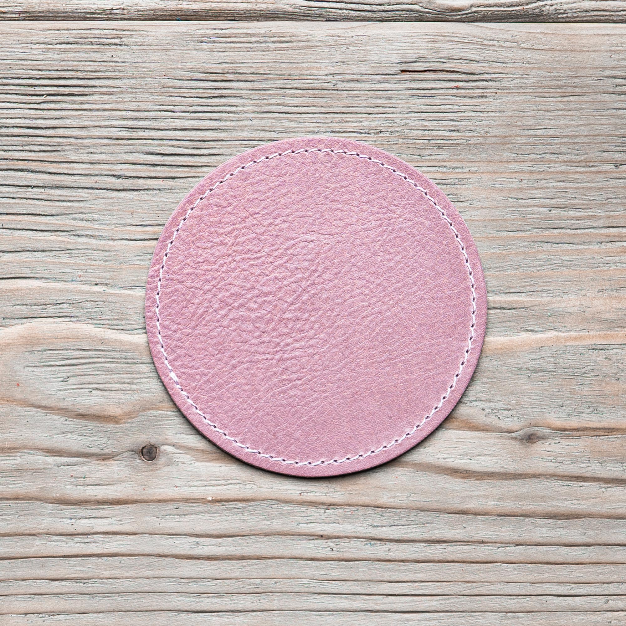 Round glass coasters leather (6 pcs.)