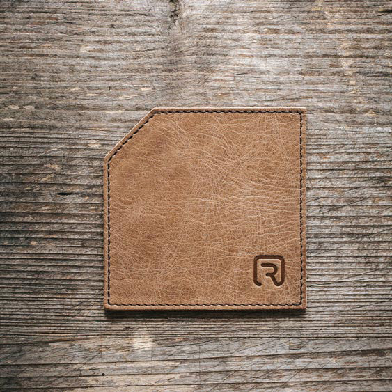 Genuine leather glass coasters "Design" 6 pieces