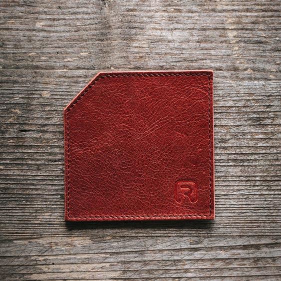 Genuine leather glass coasters "Design" 6 pieces