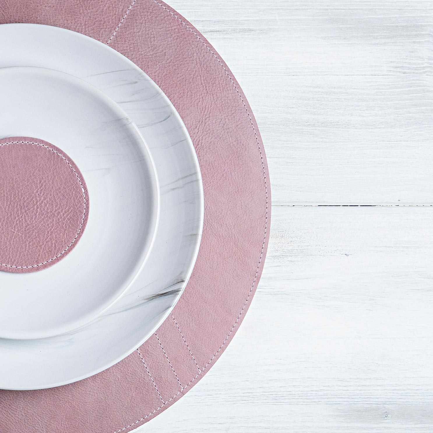 Genuine leather placemat "Round"